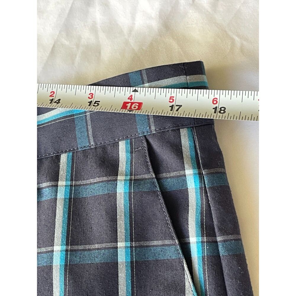 Men's Adidas Navy Blue Plaid Walking Golf Shorts Flat Front SIZE 35 - Picture 7 of 8